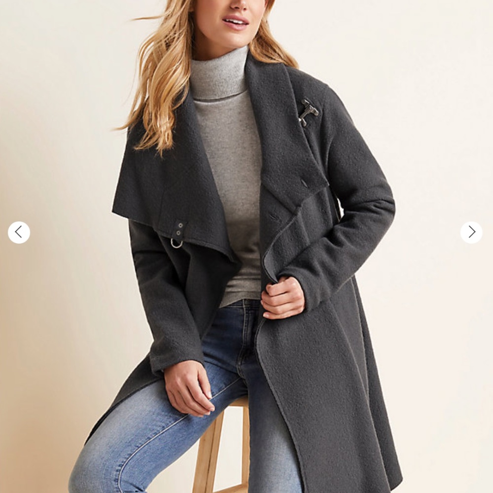 Garnet Hill Asymmetrical Boiled-Wool Coat